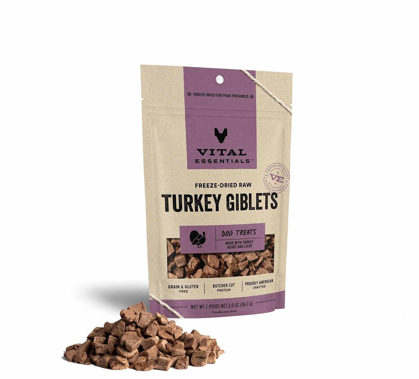 Vital Essentials Freeze-Dried Raw Turkey Giblets 2.0 oz